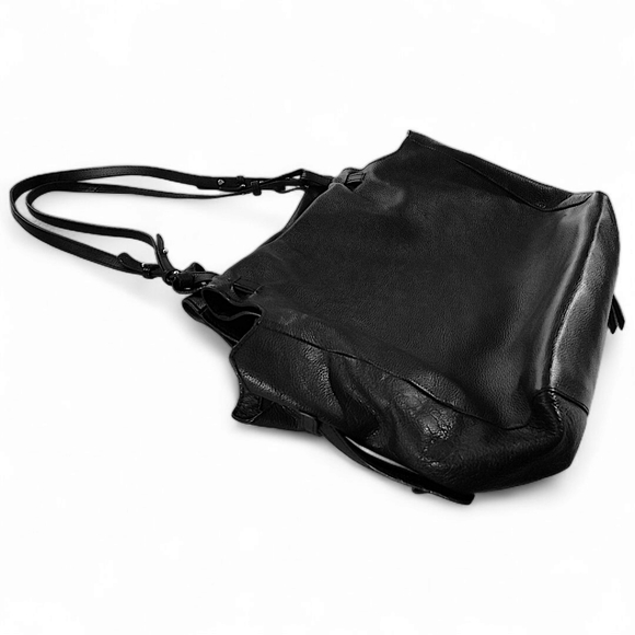 Zara Tote Bag- Leather Black- Womens Shoulder Bag - Picture 8 of 14